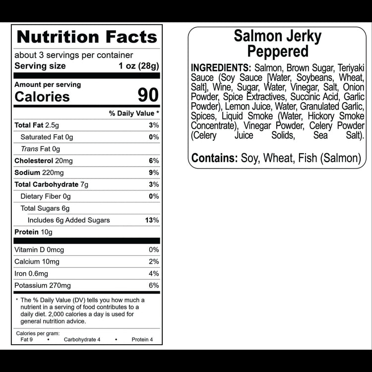 Salmon (fish), Peppered nutrition facts and ingredients