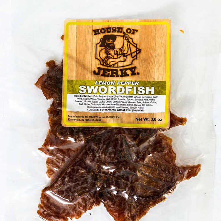 Lemon Pepper Swordfish Jerky bag