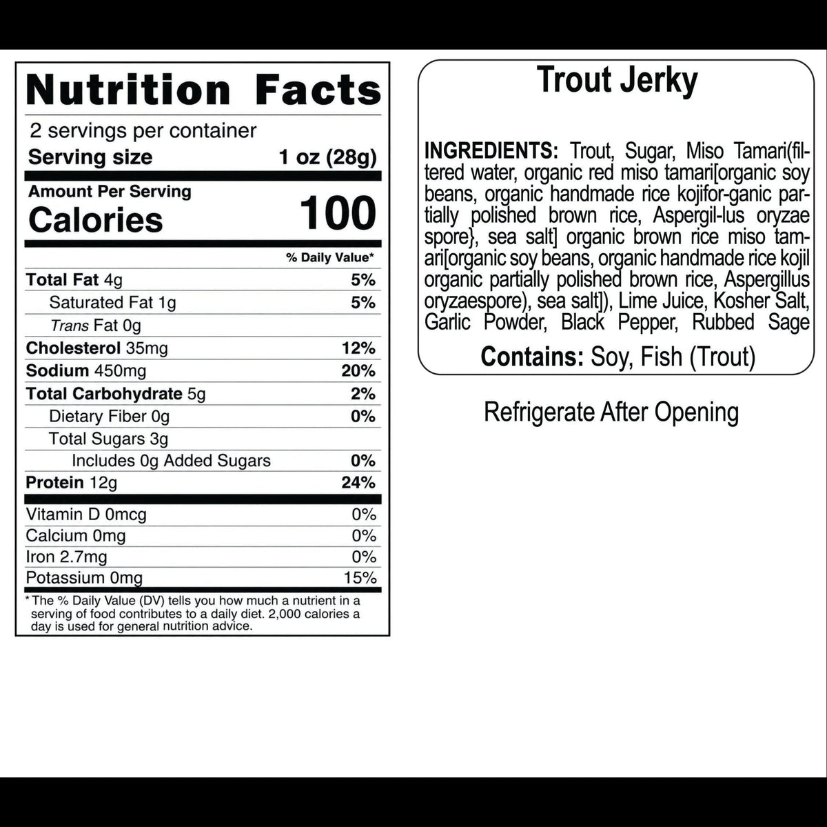 Trout Sticks (fish) nutrition facts and ingredients
