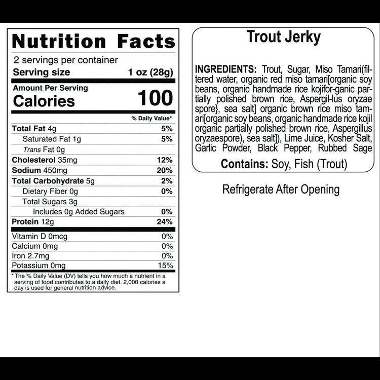 Trout Sticks (fish) nutrition facts and ingredients